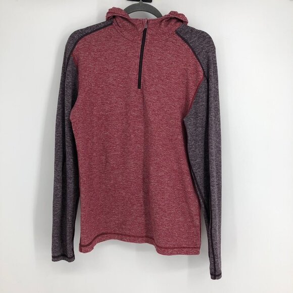 Lululemon Burgundy & grey Heathered 1/3 Zip Lightweight Hoodie size Medium - Picture 14 of 14